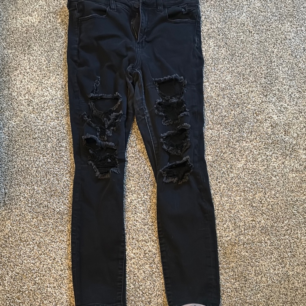Women's Black Distressed Jeans